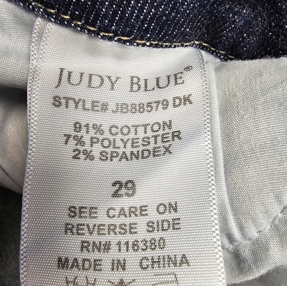Judy Blue High Waist Wide Leg‎ Jeans Size 29 Dark Wash JB88579 DK - Picture 7 of 10